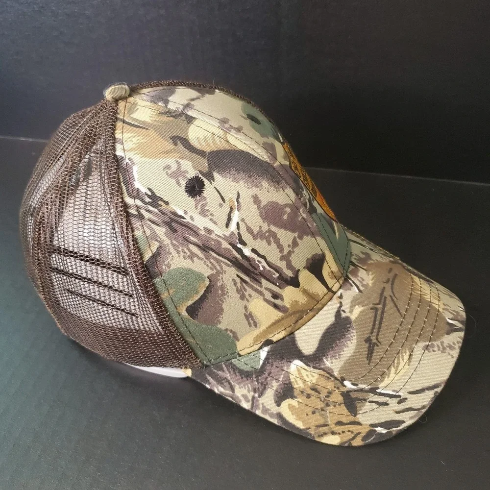 Chief Spring's Fire & Irons Brew Pub Camouflage Brewery Hat Dayton, WA‎ Beer Cap